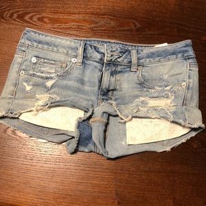 American Eagle Denim Shortie Shorts